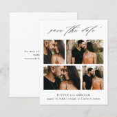 予算に優しいスクリプト 結婚式 写真コラージュ Save The Date (正面/裏面)