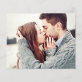 予算に優しいストリングライトのラスティックな写真ウェディング招待状 (裏面)