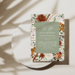 予算に優しいセージグリーンの植物婚礼詳細招待状 チラシ<br><div class="desc">手頃な価格のラスティック水彩花の婚礼招待状と詳細カード。美しいサビ、テラコッタ、ブッシュピンク、ブラック、セージグリーンのパンパスグラス、ユーカリの水彩画が詳細に。 このモダンな婚礼招待状は、あなたの特別な日のスタイルをきっと決めるでしょう。</div>