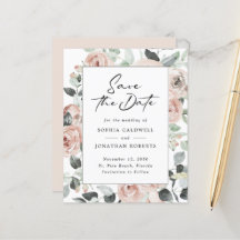 予算に優しいダスティローズの花束とユーカリのSave the Date