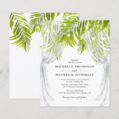 予算に優しいトロピカルビーチウェディング招待状 (正面/裏面)
