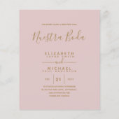 予算に優しいバイリンガル スペイン語と英語のウェディング チラシ (裏面)