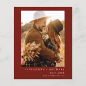 予算に優しいバーガンディ フォト ウェディング 秋の花 チラシ (裏面)