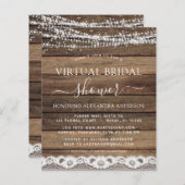 予算に優しいバーチャル ブライダル シャワー ラスティック ファームハウスレース (正面/裏面)