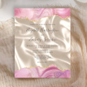 予算に優しいパステルピンクゴールドアゲートアイボリーシルクウェディング