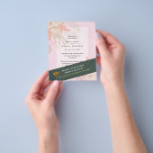 予算に優しいパンパス草 テラコッタ ピンク ウェディング 招待状 チラシ (手)