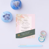 予算に優しいパンパス草 テラコッタ ピンク ウェディング 招待状 チラシ (シングル)