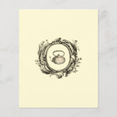 予算に優しいビンテージ ロココ様式 ウェディング ティーパーティー 招待状 (裏面)