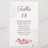 予算に優しいピンクの桜の結婚式席次表 (正面)