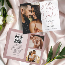 予算に優しいピンクのSave Our Dateフォトウェディング