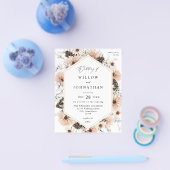 予算に優しいベージュ＆パインのルスティック フラワーの結婚式 チラシ (シングル)