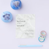 予算に優しいホワイト大理石の結婚式 チラシ (シングル)