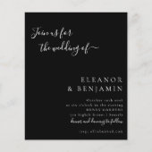 予算に優しいミニマリストのシンプルなブラックの結婚式招待状 (正面)