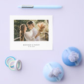 予算に優しいミニマルな結婚式の写真を使った感謝カード チラシ (シングル)