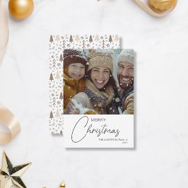 予算に優しいメリークリスマス家族写真ホリデーカード ノートカード