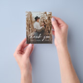 予算に優しいモダンでシンプルな結婚式の写真のお礼 チラシ (手)