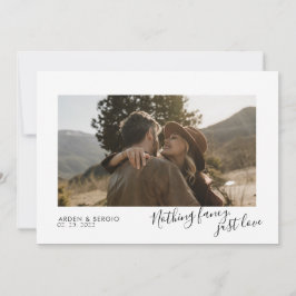 予算に優しいモダンでミニマルなエレガントなフォトウェディング 招待状