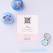 予算に優しいモダンQRコードスキャン式ウェディング招待状 チラシ (シングル)