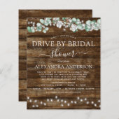予算に優しいユーカリとラスティックな雰囲気のブライダルシャワーの案内状 (正面/裏面)