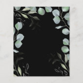 予算に優しいユーカリのグリーンを使ったウェディング招待状 (裏面)