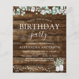 予算に優しいユーカリのラスティックな結婚前のお祝いの照明