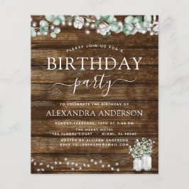 予算に優しいユーカリのラスティックな結婚式前祝いの照明