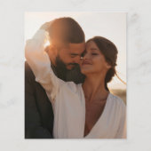 予算に優しいユーカリグリーンの写真付き結婚式招待状 (裏面)