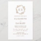 予算に優しいラスティックコットンウェディングモノグラム招待状 (正面)