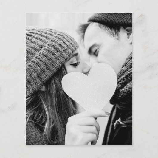 予算に優しいラスティック ストリング ライトのウェディング フォト 招待状 (裏面)