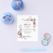 予算に優しいランチョン ダスティ ローズ ピンクのブライダル シャワー チラシ (シングル)