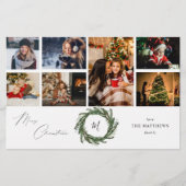 予算に優しいリースモノグラム7枚の写真のクリスマス - ミディアム (正面)