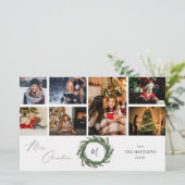 予算に優しいリースモノグラム7枚の写真のクリスマス - ミディアム (スタンド正面)