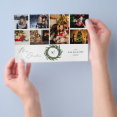 予算に優しいリースモノグラム7枚写真のクリスマスメッセージ, チラシ (ハンドル)