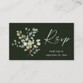 予算に優しいルシックユーカリデュオ 2SM 出席返信カード 緑 エンクロージャーカード (正面)