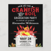 予算に優しいレッドカニの茹で上げ卒業式3枚写真招待状 チラシ (正面)