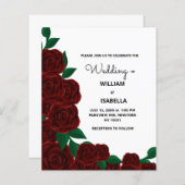 予算に優しいロマンチックな秋の屋外ウェディング 赤いバラ (正面/裏面)