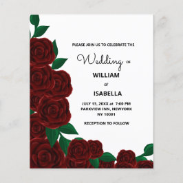 予算に優しいロマンチックな秋の屋外ウェディング 赤いバラ