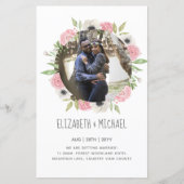 予算に優しい写真ウェディング招待状 - 花の輪 (正面)