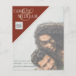 予算に優しい写真付き結婚式招待状 保存日付 QRコード チラシ