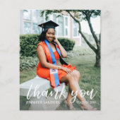 予算に優しい写真 卒業帽 カリグラフィー ありがとうございます チラシ (正面)