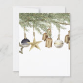 予算に優しい冬のクリスマス・ベビーシャワー招待状 (裏面)