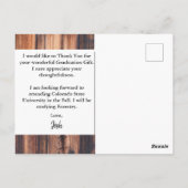 予算に優しい卒業発表と感謝 ポストカード (裏面)