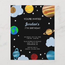 予算に優しい惑星の誕生日宇宙ギャラクシー招待状