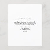 予算に優しい手書き写真ベイビー感謝カード (裏面)