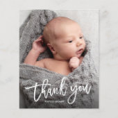 予算に優しい手書き写真ベイビー感謝カード (正面)