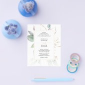 予算に優しい水彩グリーンとゴールドのウェディング チラシ (シングル)