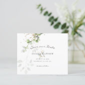 予算に優しい水彩ユーカリプタスの結婚式延期カード (スタンド正面)