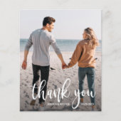 予算に優しい白いテキストの結婚式の写真への感謝メッセージ チラシ (正面)