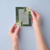 予算に優しい白いバラのウェディング招待状 モダンウェディング チラシ (手)