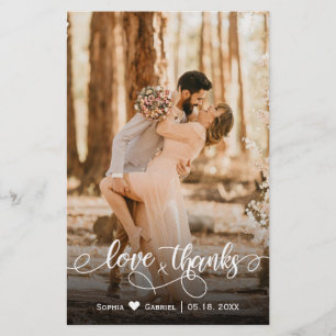 予算に優しい結婚式の写真 タイポグラフィー 感謝カード